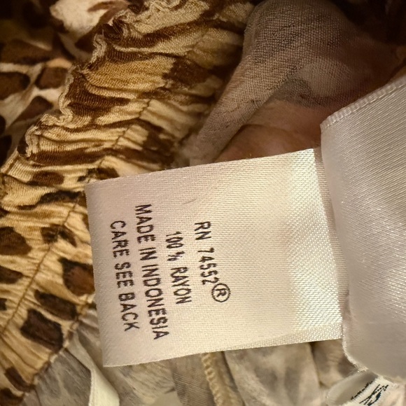 USINDO Animal Print Wide Leg Pants Boho Resort Lounge Trousers Made in Indonesia - Picture 4 of 12